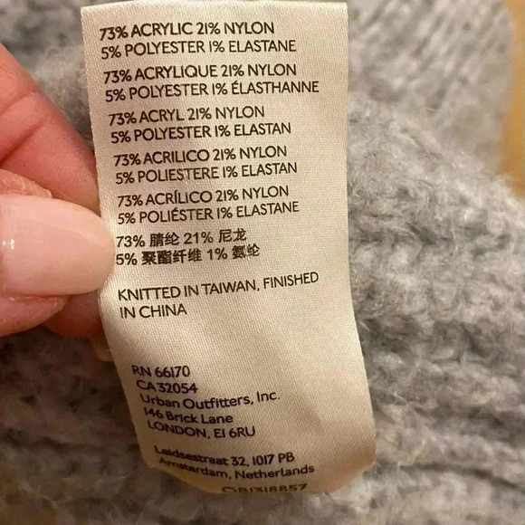 Free People Women’s Oversized Thick Knit Gray Sweater acrylic poly scoop neck S - Picture 12 of 16